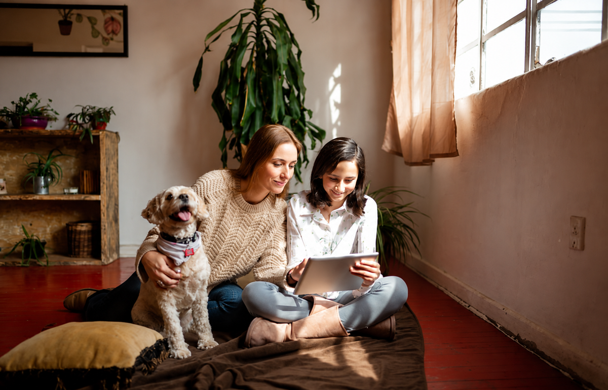 Parent and child using a digital guide